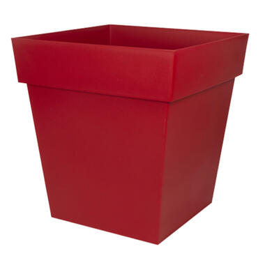 EDA Bloempot Toscane - vierkant - rood - kunststof - L32xH32 cm product