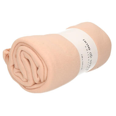 Fleece deken - polyester - plaid - koraal roze - 130 x 160 cm product