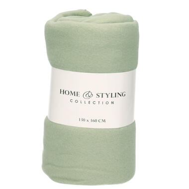 Fleece deken - polyester - plaid - jade groen - 130 x 160 cm product