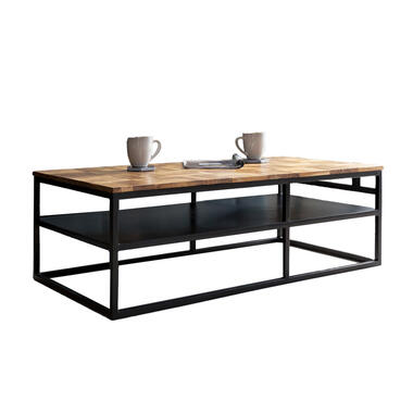 Industriële rechthoekige salontafel Harris 120x60 cm Mangohout Zwart product