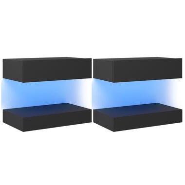 vidaXL Tv-meubelen 2 st met LED-verlichting 60x35 cm grijs product