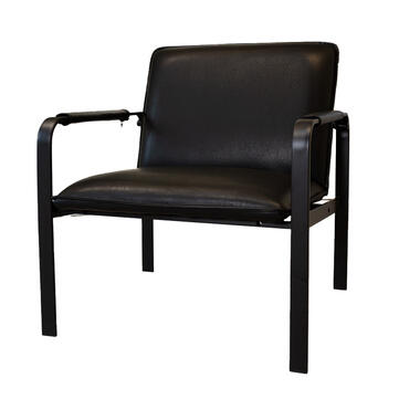 Industriële fauteuil Mitch zwart - Kunstleder - Zwart - 75x67x82 cm product