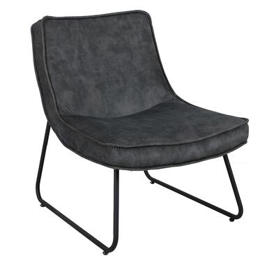 Industriële fauteuil Antraciet Lowen velvet - Fluweel - Grijs - 72x64x81 cm product