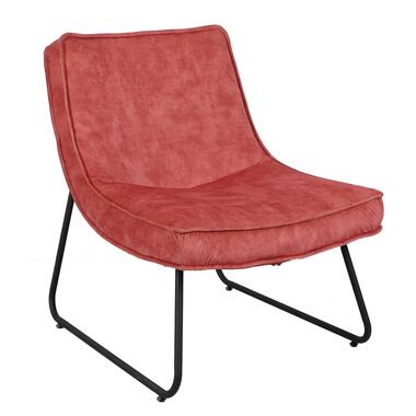Industriële fauteuil roze Lowen velvet - Fluweel - Roze - 72x64x81 cm product