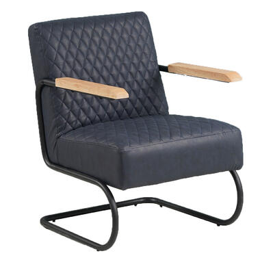 Industriële fauteuil Lars blauw - Kunstleder - Blauw - 70x63x85 cm product