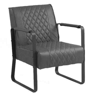 Industriële fauteuil Peter antraciet - Kunstleder - Grijs - 76x65x82 cm product