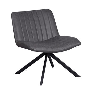 Draaibare fauteuil industrieel Leon antraciet - Kunstleder - Grijs - 70x67x77 cm product