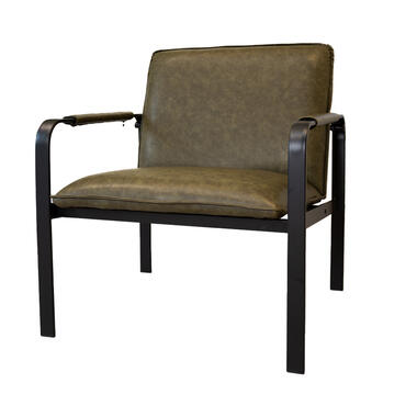 Industriële fauteuil Mitch groen - Kunstleder - Groen - 75x67x82 cm product