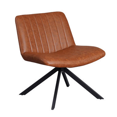 Draaibare fauteuil industrieel Leon cognac - PU - Bruin product