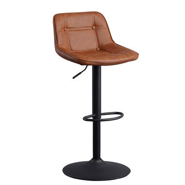 Industriële Barkruk Jason Cognac - Zithoogte 59 cm - Kunstleder - Bruin product