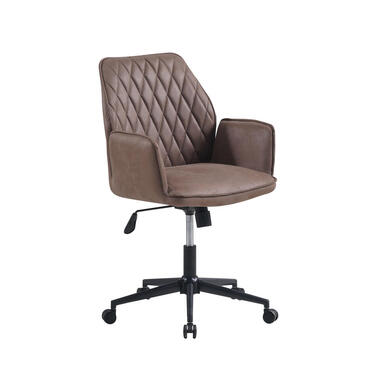 Industriële draaibare bureaustoel Novan taupe - 52x57x87 cm - Stof - Taupe product