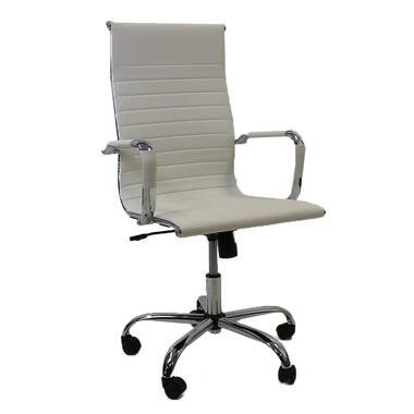 Industriële bureaustoel Matt wit hoog - Kunstleder - Wit - 50x55x112 cm product
