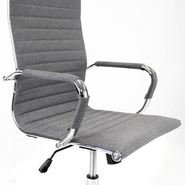 Industriële bureaustoel Matt grijs stof hoog - 50x55x112 cm - Stof - Grijs product