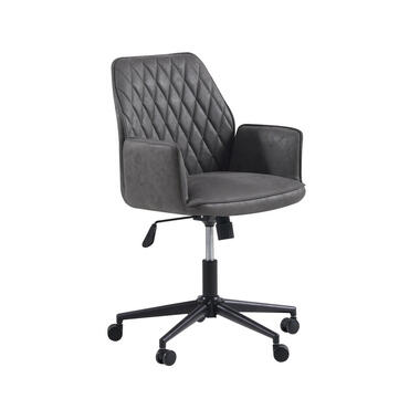 Industriële draaibare bureaustoel Novan antraciet - 52x57x87 cm - Stof - Grijs product