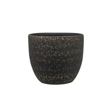 Steege Plantenpot Rinca - zwart - lava look - 21 x 19 cm product