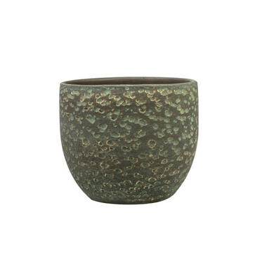 Steege Plantenpot Rinca - groen - lava look - 17 x 15 cm product