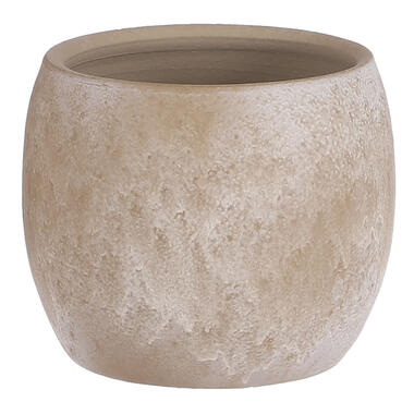 Mica Decorations Bloempot - cream stone - keramiek - 14 x 12 cm product