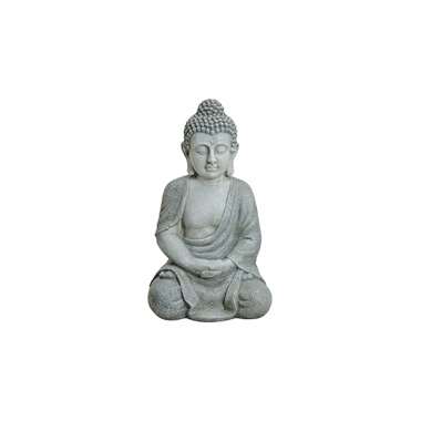 Boeddha beeld - polystone - grijs - 47 cm product