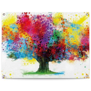 Tuinposter - Kleurrijke boom - 60x80 cm Canvas product