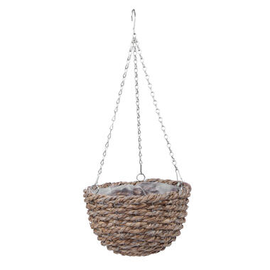 Plantenpot - bruin - rieten mand - hanging basket - 25 cm product