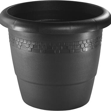 Hega Hogar Bloempot - antraciet - kunststof - rond - 50 cm product