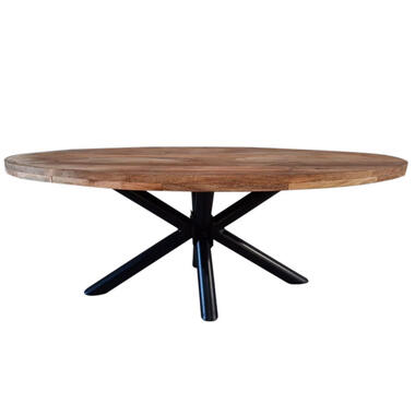Industriële tafel ovaal Oregon mangohout 180x100 cm - Mangohout - Bruin product