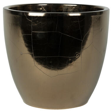 Plantenpot/bloempot - Strakke look - goud - D33xH28cm - glanzend product