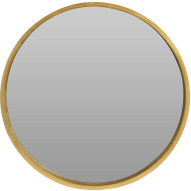Wandspiegel - rond - hout - goudkleurig - 40 cm product