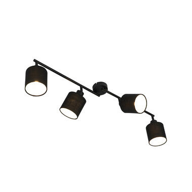 QAZQA Moderne plafondlamp zwart 89,5 cm 4-lichts verstelbaar - Hetta product