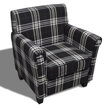 vidaXL Fauteuil met kussen stof zwart product