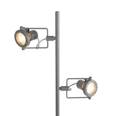 QAZQA Industriële vloerlamp antraciet 2-lichts - Suplux product