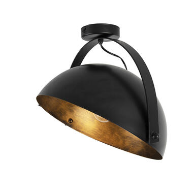 QAZQA IndustriÃ«le plafondlamp zwart met goud kantelbaar - Magna product