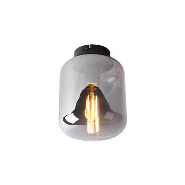 QAZQA Design plafondlamp zwart met smoke glas - Bliss product