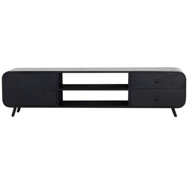 Tv-meubel Zwart - Metaal - 2-lades - 200x45x50 - Retro product