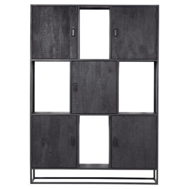 Giga Meubel Wandkast 5-deurs - Zwart Mangohout - 150x40x210 - Jenny product