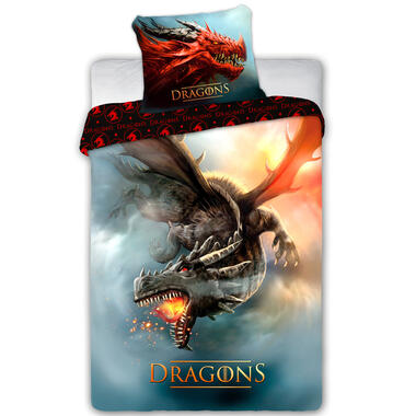 Draak Dekbedovertrek Fire Dragon - Eenpersoons - 140 x 200 cm - Katoen product