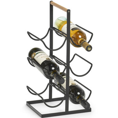 Zeller Wijnrek - industrieel - zwart - staand - 6 flessen - 46 cm product