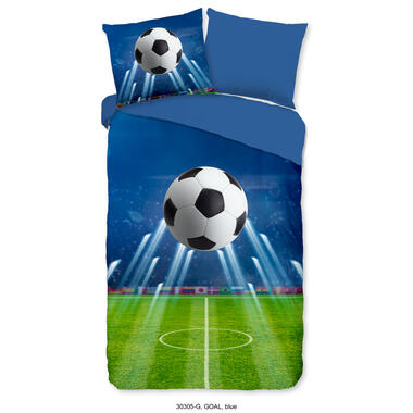 Good Morning Kinderdekbedovertrek "voetbal" - Blauw - (140x200/220 cm) - Katoen product