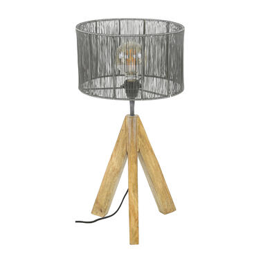 Hoyz - Tafellamp Tripod Wood - Zwart Nikkel - Industrieel - 30x30x65 product