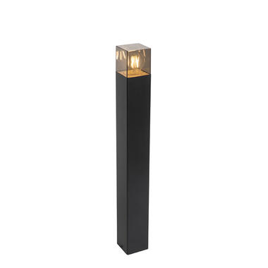 QAZQA Staande buitenlamp zwart 70 cm IP44 met smoke glass - Denmark product