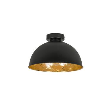 QAZQA IndustriÃ«le plafondlamp zwart met goud 30 cm - Magna Basic product