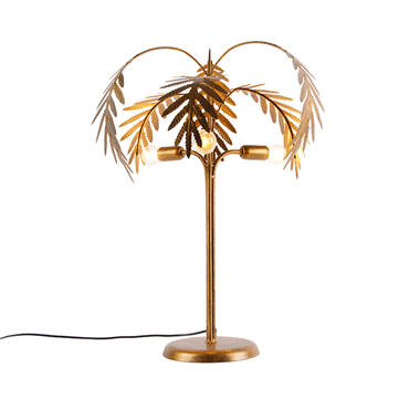 QAZQA Art Deco tafellamp goud 3-lichts - Botanica product