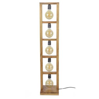 Industriële vloerlamp Ethan acaciahout 5-lichts - 135x28x135 cm - Hout - Bruin product