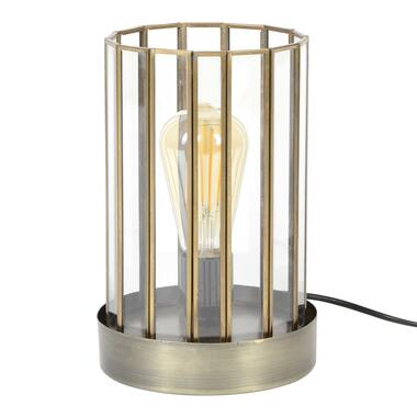 Industriële tafellamp Kyra brons - Metaal - Goudkleurig - 17x17x25 cm product