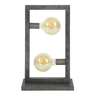 Industriële tafellamp Steph 2-lichts - Metaal - Grijs product