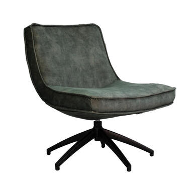 Draaibare fauteuil Tommy velvet groen - Fluweel - Groen - 72x64x81 cm product