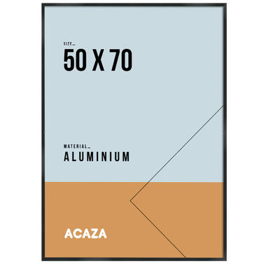hoesten Waakzaamheid roterend ACAZA Aluminium Fotokader, Fotolijst 50 cm x 75 cm, Plexiglas, Zwarte Rand  | Leen Bakker