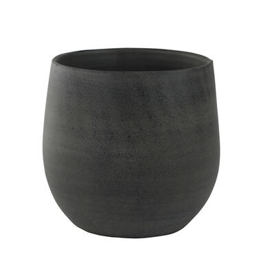Steege Plantenpot - keramiek - zwart - grafiet - 22 x 20 cm product