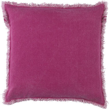 BURTO - Sierkussen XL - 70x70 cm fuchsia - roze - van gewassen katoen - lounge product