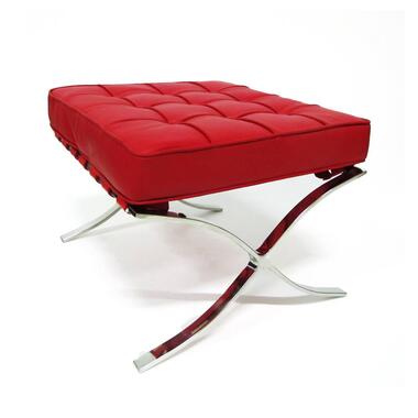 Expo hocker rood premium leer - 54x58x44 cm - Leder - Rood product